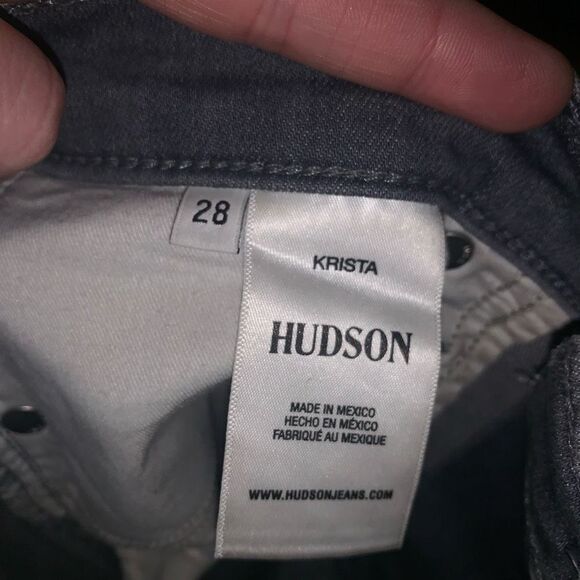 Hudson distressed gray Krista 28 ankle skinny designer jeans - Picture 2 of 3